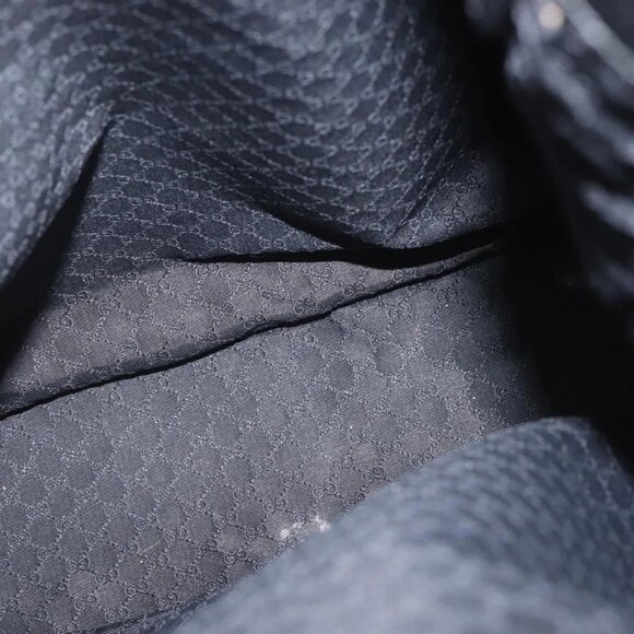 GUCCI Shoulder Bag Leather Black Silver Auth 143208 - Picture 10 of 16